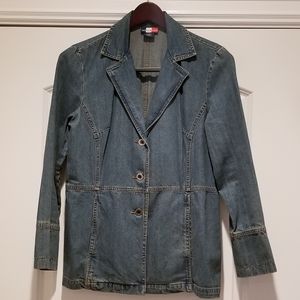 🍁 French Cuff Blue Jean Blazer Jacket